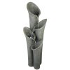 33.5Inches Indoor Table Waterfalls Rockery Tiered Rock Water Feature With Led Lights