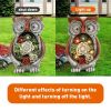 Garden Statue Owl Figurines; Solar Powered Resin Animal Sculpture With 5 Led Lights For Patio; Lawn;  Garden Decor