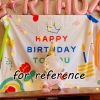 Happy Birthday Tapestry Photo Backdrop Hanging Blankets Party Decorate Wall Tapestry, 51X59 Inch