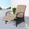 Outdoor Reclining Lounge Chair Automatic Adjustable Patio Lounge Sofa With Comfortable Cushion