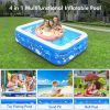 Inflatable Swimming Pools, Inflatable Pool For Kids, Kiddie, Toddler, Adults, 100" X 71" X 22" Family Full-Sized Swimming Pool, Lounge Pool For Outdoo