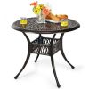 Backyard 36 Inch With Umbrella Hole Patio Round Dining Bistro Table