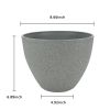 2 Pcs 9" Round Plant Pots, Flower Pots With Drainage Holes, Light Gray