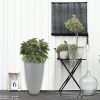 2 Pcs 20" H Tall Planters Plastic Plant Pots With Drainge, 11" W Large Round Tree Pot With Marble Pattern, Light Grey