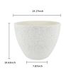2 Pcs 14" Round Plant Pots, Flower Pots With Drainage Holes, White