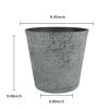 2 Pcs 10" Round Plant Pots With Drainage Holes, Cement Gray