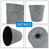 2 Pcs 10" Round Plant Pots With Drainage Holes, Cement Gray