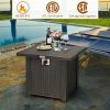 30 Inch 50000 Btu Square Propane Gas Fire Pit Table With Table Cover