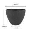 2 Pcs 14" Round Plant Pots, Flower Pots With Drainage Holes, Black