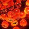 Halloween Pumpkin String Lights, Holiday Led Lights For Indoor Outdoor Decor,30 Led 11.81Ft 3D Waterproof Orange Jack-O-Lantern Battery Operated Party