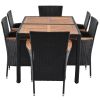 Outdoor Patio Garden Pe Rattan Dining Table Set 7-Piece
