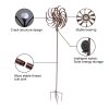 Solar Wind Spinner, Windmill Willow Leaves-Improved 360 Degrees Swivel Led Lighting Solar Powered Glass Ball With Kinetic Wind Spinner-Metal Sculpture