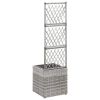 Trellis Raised Bed With 1 Pot 11.8"X11.8"X42.1" Poly Rattan Gray
