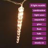Christmas Icicle Lights 40 Pcs Warm White Acrylic Remote Control