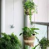 2 Tier Woven Hanging Plant Pot Seagrass Wall Hanging-Natural Stripe