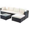 Outdoor Patio Garden Pe Rattan Sectional Corner Sofa Chair 6 Piece