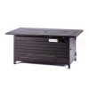 57In Outdoor Gas Fire Pit 50000 Btu Bronze Rectangular Propane Fire Pit Table
