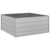 Garden Raised Bed 39.4"X39.4"X17.7" Galvanized Steel Silver