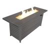 57In Outdoor Gas Fire Pit 50000 Btu Bronze Rectangular Propane Fire Pit Table