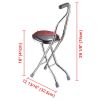 Walking Cane With Seat Aluminum Alloy Portable Led Floding Chair For Seniors Adult Height Adjustable Heavy Stick Stool For Elderly Gift