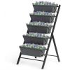 4 Ft Vertical Raised Garden Bed With 5 Tiers For Patio Balcony