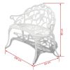 Garden Bench 39.4' Cast Aluminium White