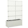 Trellis Raised Bed With 3 Pots 32.7"X11.8"X51.2" Poly Rattan White