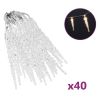 Christmas Icicle Lights 40 Pcs Warm White Acrylic Remote Control