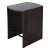 3 Pieces Wicker Patio Cushioned Outdoor Chair And Table Set