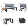 8 Pcs Patio Aluminum Conversation Sets, Outdoor Sectional Couch Furniture, With Cushions And Coffee Table,For Backyard Garden