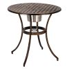 European Style Cast Aluminum Outdoor 3 Piece Patio Bistro Set Of Table And Chairs With Ice Bucket Bronze