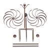 Solar Wind Spinner, Windmill Willow Leaves-Improved 360 Degrees Swivel Led Lighting Solar Powered Glass Ball With Kinetic Wind Spinner-Metal Sculpture