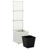 Trellis Raised Bed With 1 Pot 11.8"X11.8"X42.1" Poly Rattan White