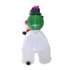 2.1M Length Christmas Inflatables Outdoor Santa Clause Riding The Polar Bear With Shaking Head, Blow Up Decoration Clearance With Led Lights Built-In