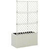 Trellis Raised Bed With 2 Pots 22.8"X11.8"X42.1" Poly Rattan White