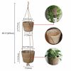 2 Tier Woven Hanging Plant Pot Seagrass Wall Hanging-Natural