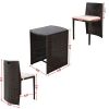 3 Pieces Wicker Patio Cushioned Outdoor Chair And Table Set