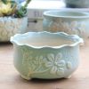 Ceramics Succulent Planter Pot With Drainage Succulent Cactus Bonsai Plant Container