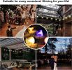 32Ft Outdoor String Lights Rgb Led Smart Patio Lights With 12 Colors Waterproof Shatterproof;  25 Dimming Modes;  Music Control