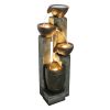 40Inches Pots Outdoor Garden Water Fountain With Warm Led Lights
