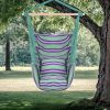 Free Shipping Distinctive Cotton Canvas Hanging Rope Chair With Pillows Green Yj