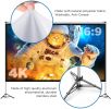 Projector Screen And Stand, 120 Inch Outdoor Movie Screen Tv With Dual Tripods, 16:9 4K Hd Portable Foldable Projection Screen For Backyard/Home Theat
