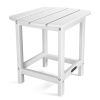 Outdoor Adirondack Side Table,Weather Resistant Coffee End Table For Patio,Easy To Assemble (Rectangle - White) On-Site