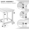 Outdoor Adirondack Side Table,Weather Resistant Coffee End Table For Patio,Easy To Assemble (Rectangle - White) On-Site