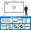 Projector Screen And Stand, 120 Inch Outdoor Movie Screen Tv With Dual Tripods, 16:9 4K Hd Portable Foldable Projection Screen For Backyard/Home Theat