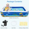 Inflatable Swimming Pool For Family, 100" X 71" X 22" Full-Sized Inflatable Kiddie Pools, Electric Pump Included, Lounge Pool For Baby Toddlers Kids A