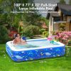 Inflatable Swimming Pools, Inflatable Pool For Kids, Kiddie, Toddler, Adults, 100" X 71" X 22" Family Full-Sized Swimming Pool, Lounge Pool For Outdoo