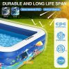 Inflatable Swimming Pool For Family, 100" X 71" X 22" Full-Sized Inflatable Kiddie Pools, Electric Pump Included, Lounge Pool For Baby Toddlers Kids A