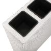 Garden Raised Bed With 4 Pots 2 Pcs Poly Rattan White