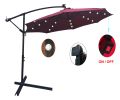 10 Ft Outdoor Patio Umbrella Solar Powered Led Lighted Sun Shade Market Waterproof 8 Ribs Umbrella With Crank And Cross Base For Garden Deck Backyard